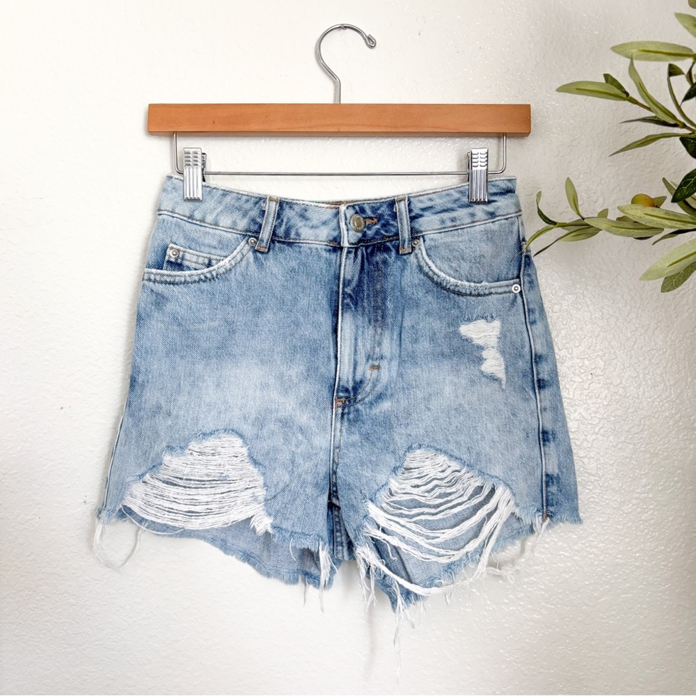 Topshop Distressed Mom Denim Shorts 2